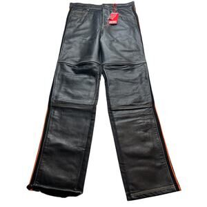 10-89 DIESEL Men's P-Arbus Trousers Deep 100% Leather Black Size 31